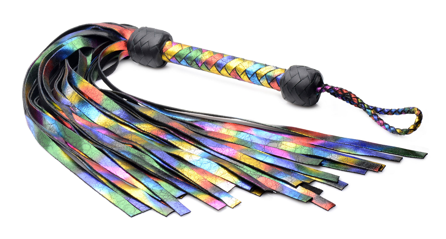 Rainbow Leather Flogger