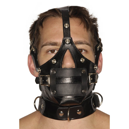 Strict Leather Premium Muzzle With Blindfold And Gags