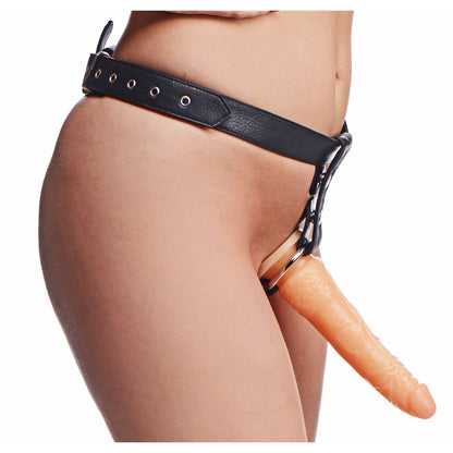 Slim Leather Strap On Harness Kit With Dildo