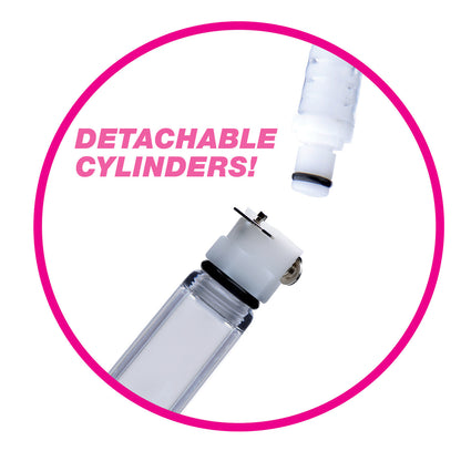 Nipple Pumping System With Dual Detachable Acrylic Cylinders