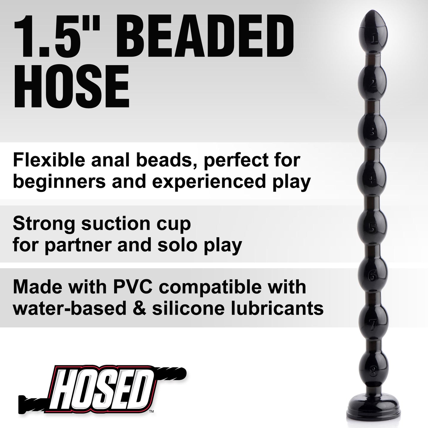 Hosed 19 Inch Beaded Anal Snake