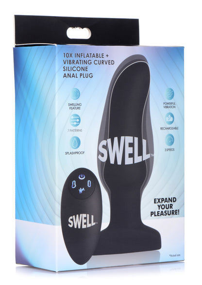 Worlds First Remote Control Inflatable 10x Vibrating Curved Silicone Anal Plug