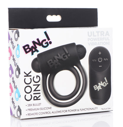 Remote Control 28x Vibrating Cock Ring And Bullet