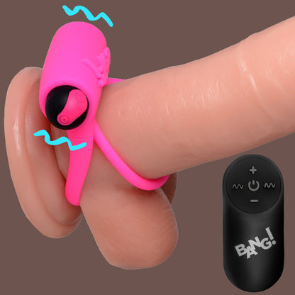 Remote Control 28x Vibrating Cock Ring And Bullet