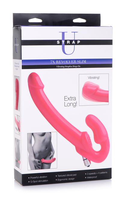 7x Revolver Slim 8 Inch Vibrating Strapless Strap-on