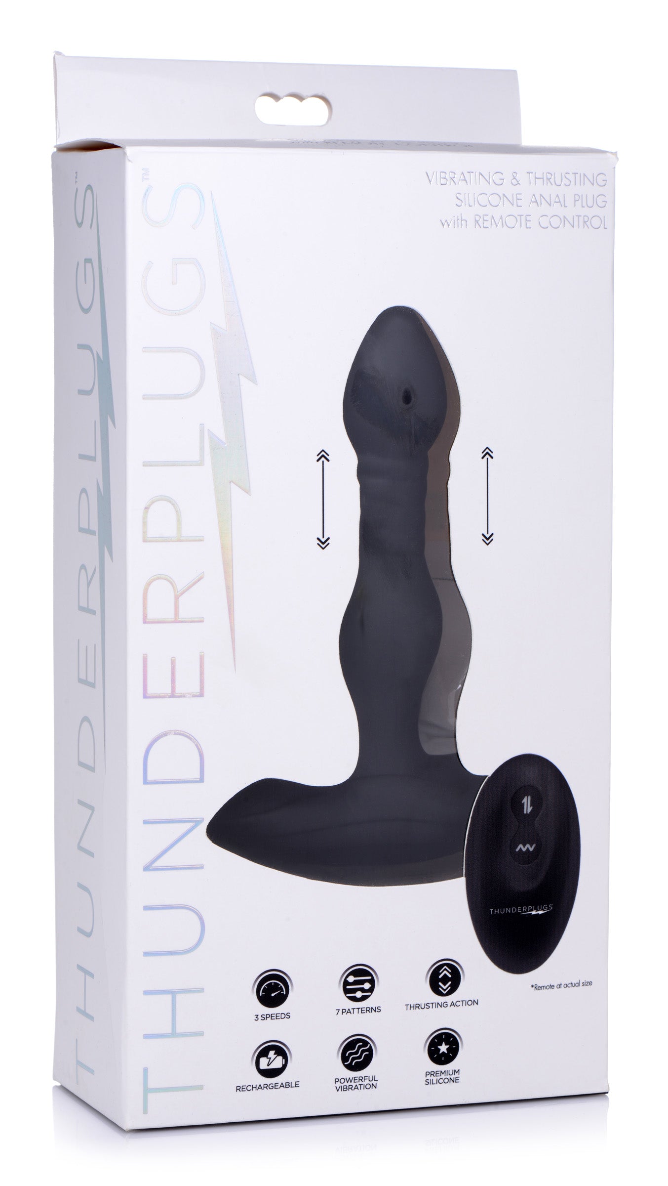 Vibrating And Thrusting Remote Control Silicone Anal Plug