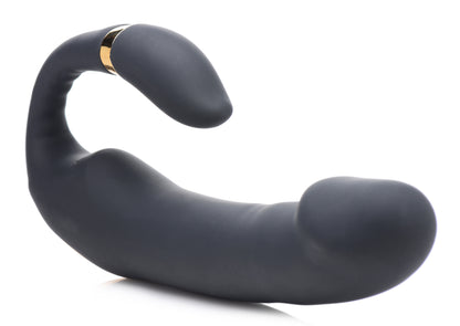 10x Pleasure Pose Come Hither Silicone Vibrator With Poseable Clit Stimulator