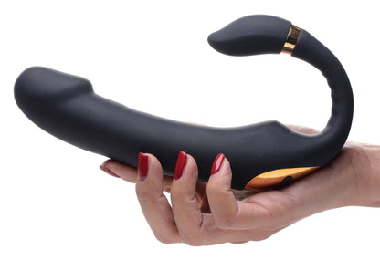 10x Pleasure Pose Come Hither Silicone Vibrator With Poseable Clit Stimulator