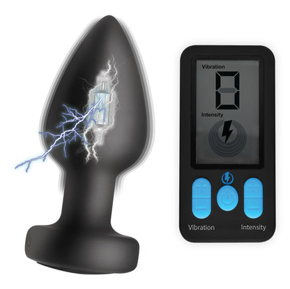 E-stim Pro Silicone Vibrating Anal Plug With Remote Control