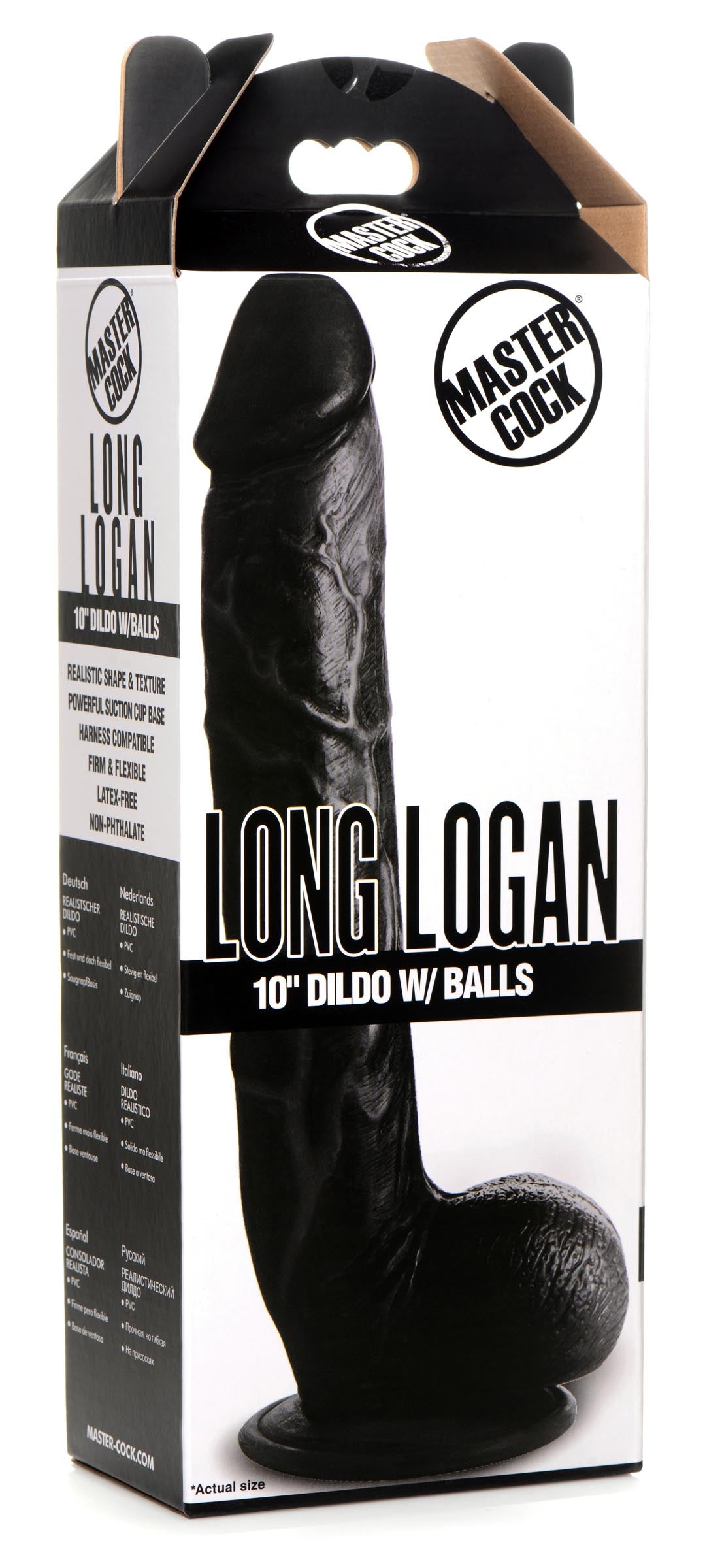 Long Logan 10 Inch Dildo With Balls