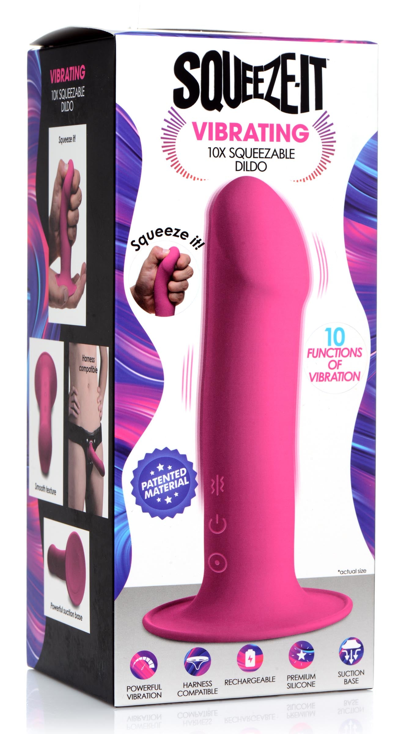 10x Squeezable Vibrating Dildo