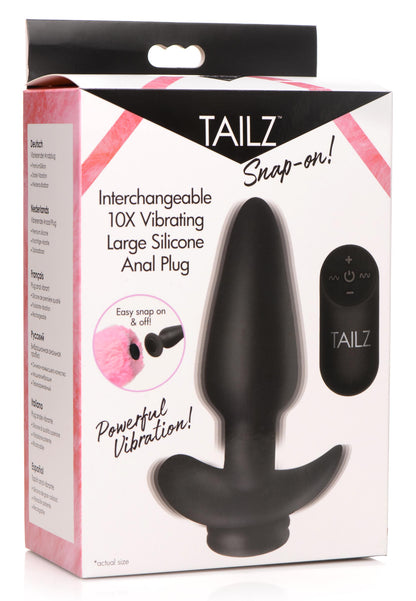 Interchangeable 10x Vibrating Silicone Anal Plug With Remote