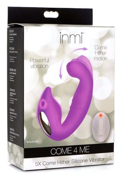 5x Come Hither Silicone Vibrator With Remote Control