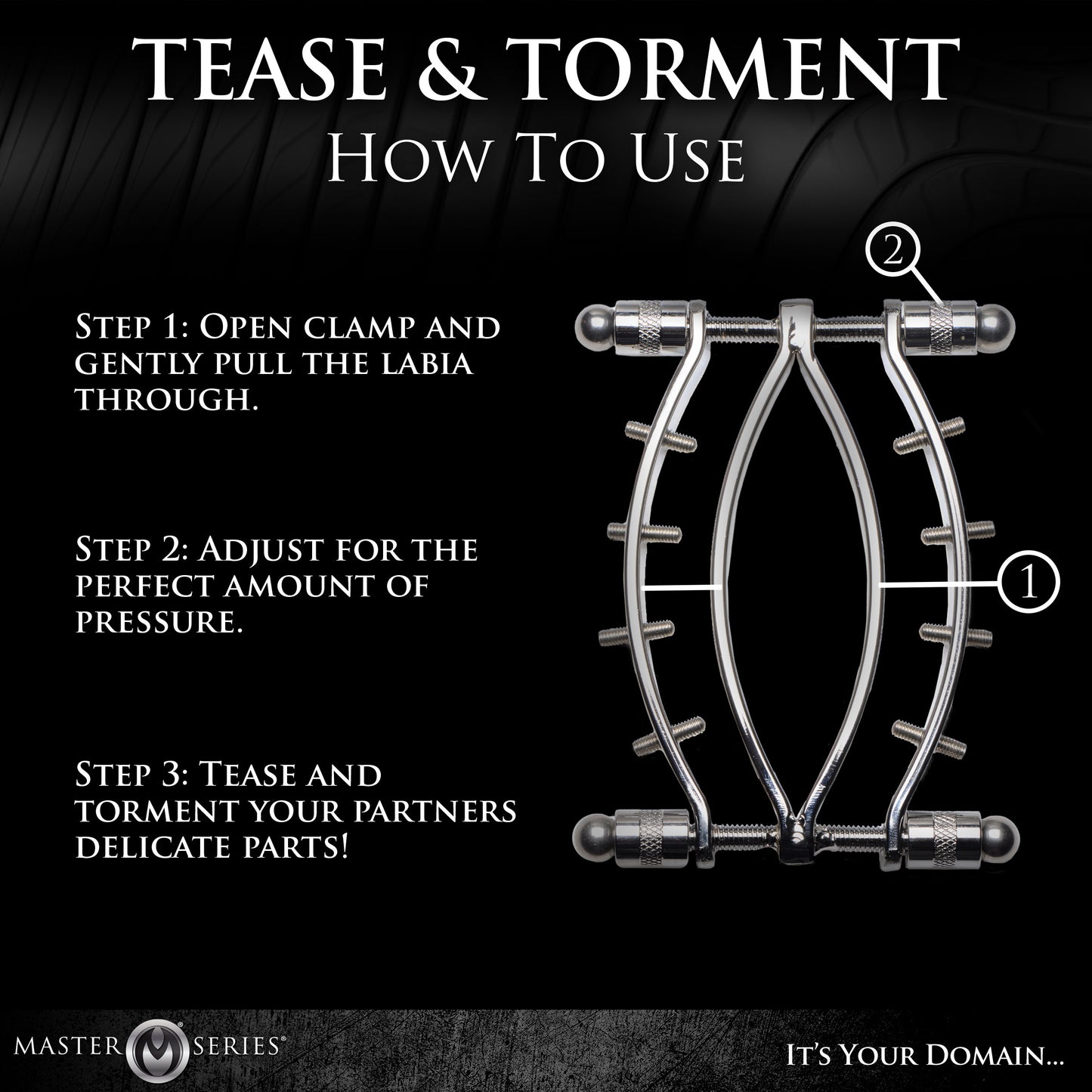 Spread Em Stainless Steel Poker Labia Clamp With Adjustable Pressure Screws