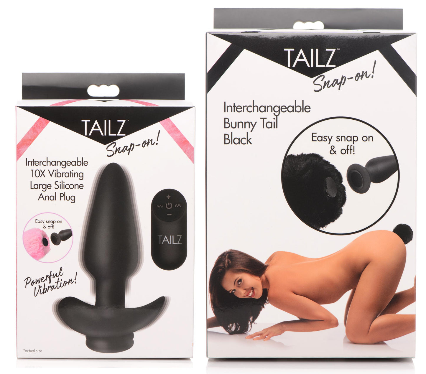 Large Vibrating Anal Plug With Interchangeable Bunny Tail