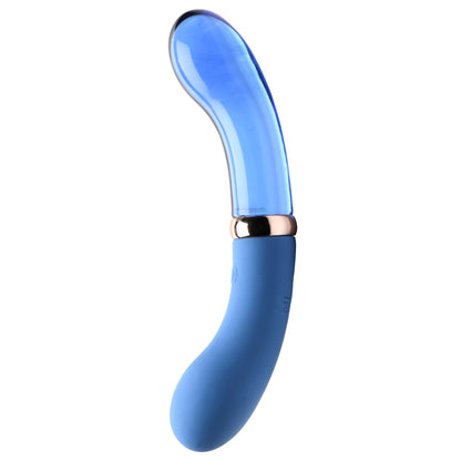 10x Bleu Dual Ended G-spot Silicone And Glass Vibrator