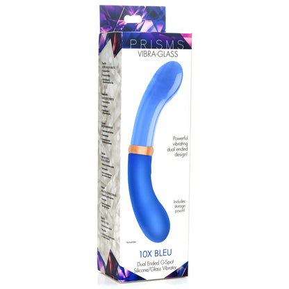 10x Bleu Dual Ended G-spot Silicone And Glass Vibrator