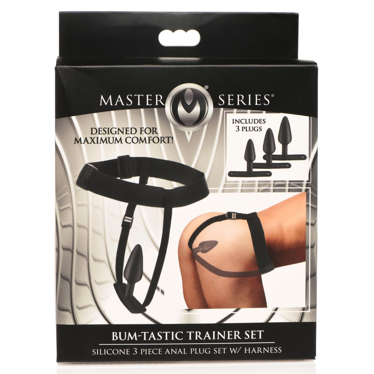 Bum-tastic Trainer Set Silicone 3 Piece Anal Plug Set With Harness