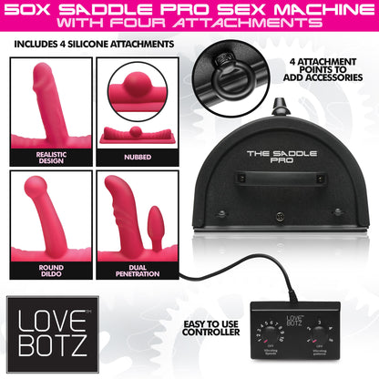 50x Saddle Pro Sex Machine With 4 Attachments