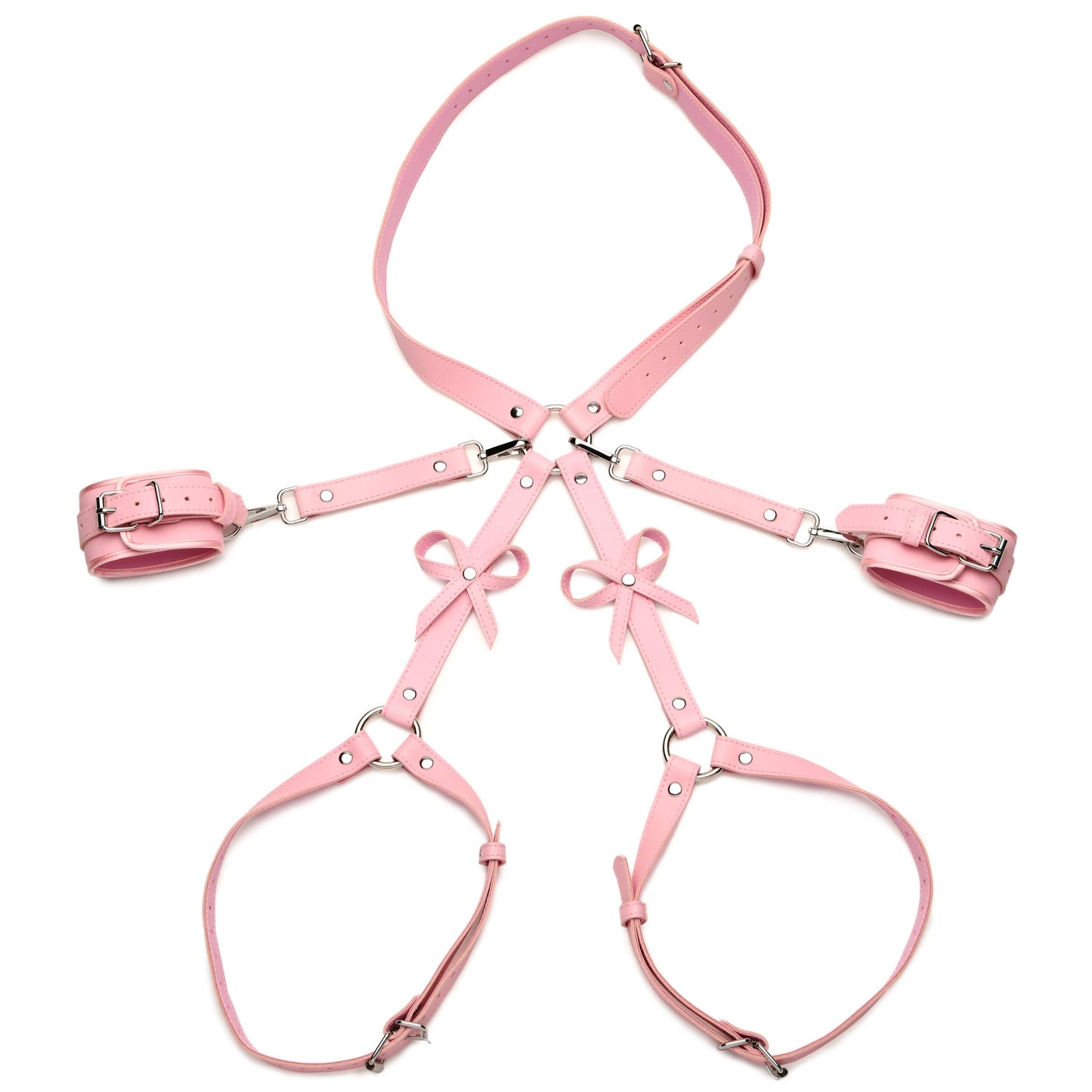 Pink Bondage Thigh Harness With Bows