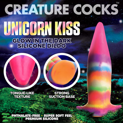 Unicorn Kiss Unicorn Tongue Glow-in-the-dark Silicone Dildo