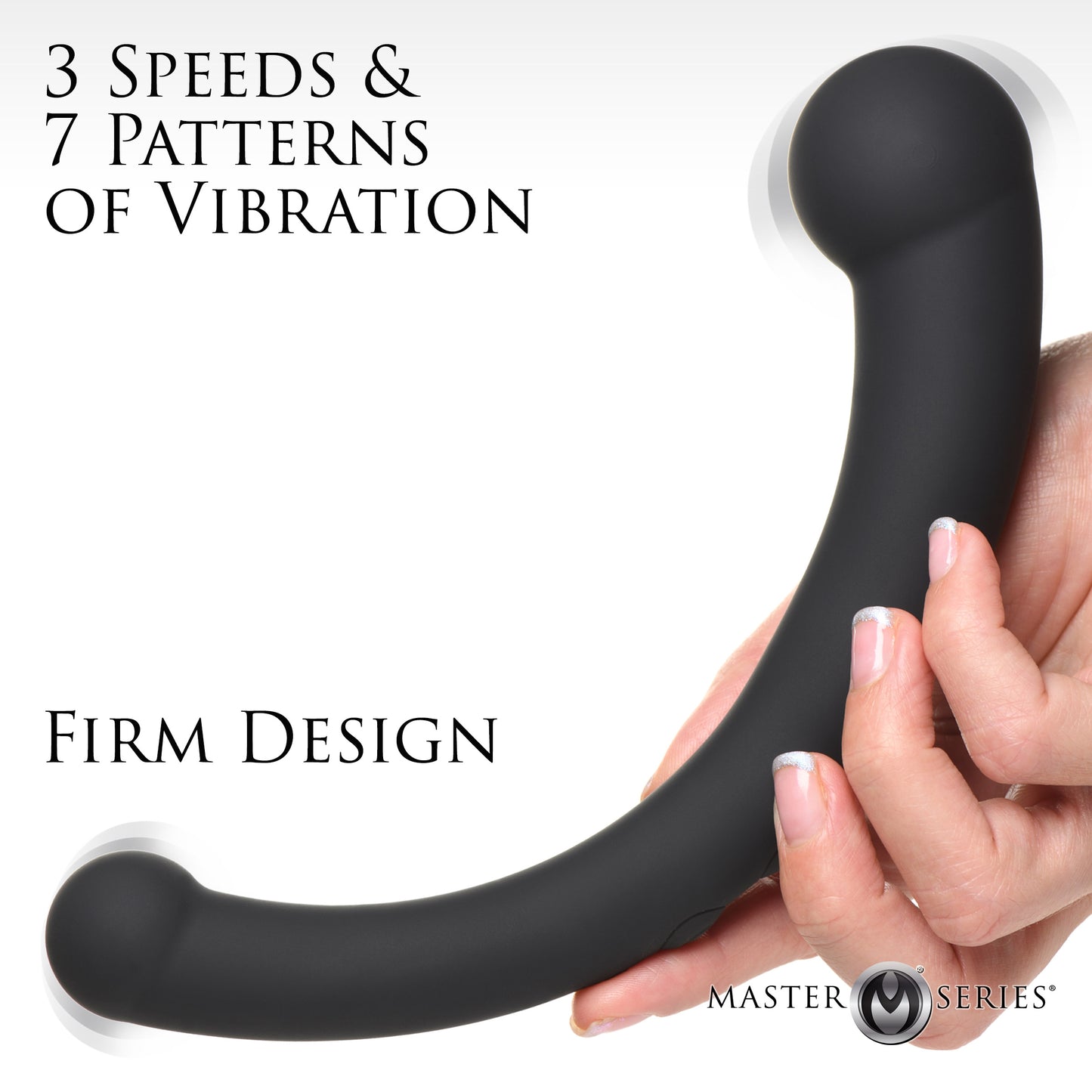 10x Vibra-crescent Vibrating Silicone Dual-ended Dildo -