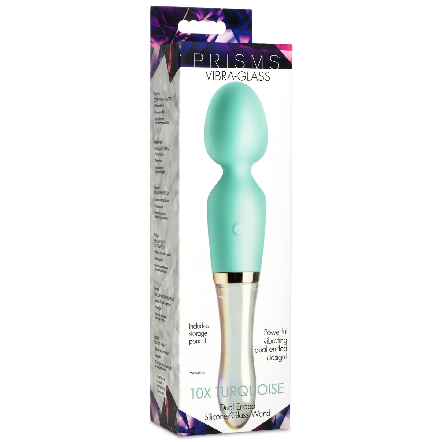 10x Turquoise Dual Ended Silicone And Glass Wand