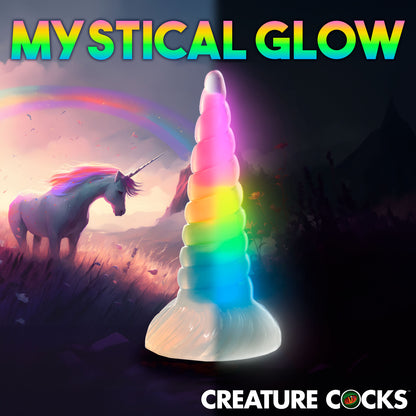 Uni-glow Glow-in-the-dark Rainbow Silicone Dildo