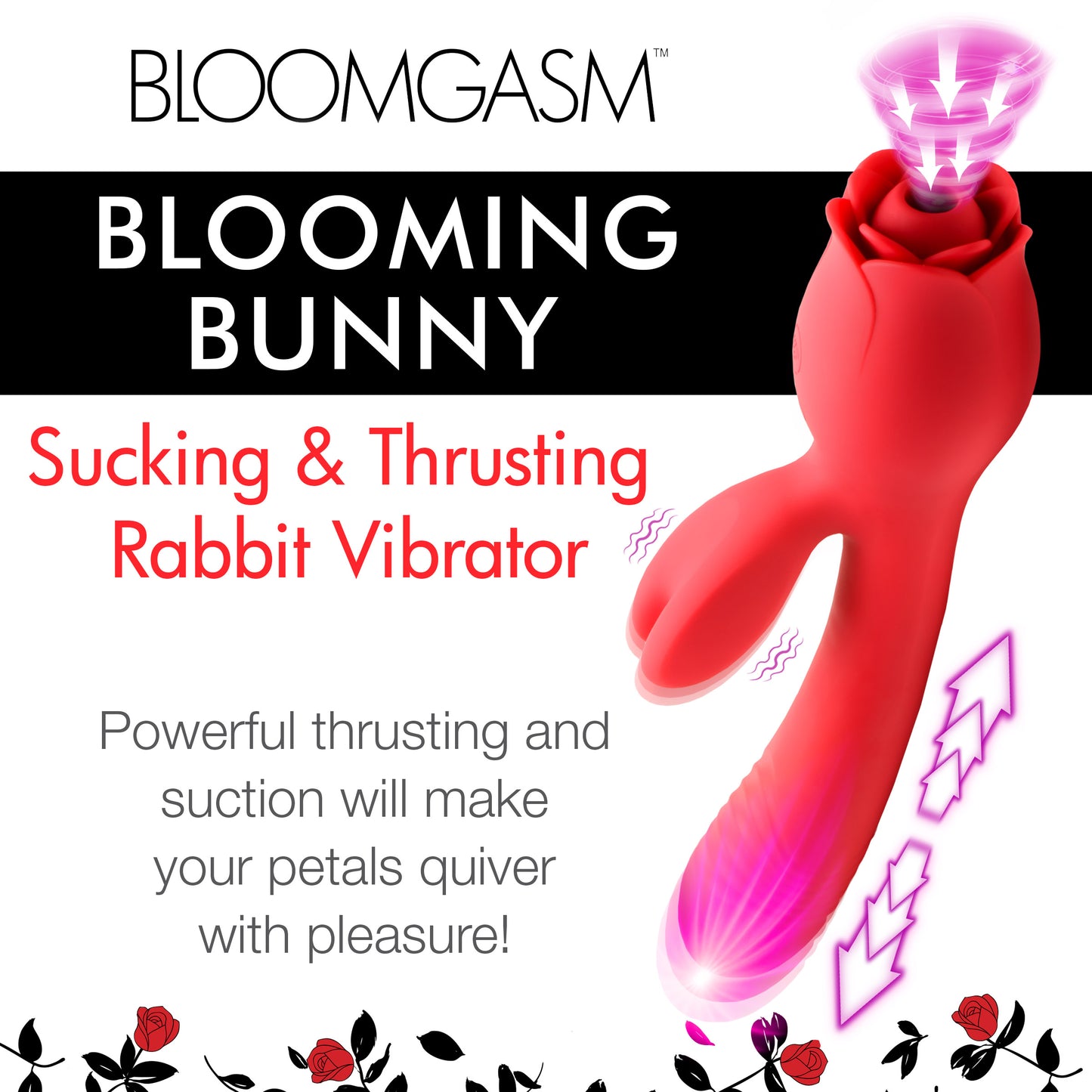 Blooming Bunny Sucking And Thrusting Silicone Rabbit Vibrator