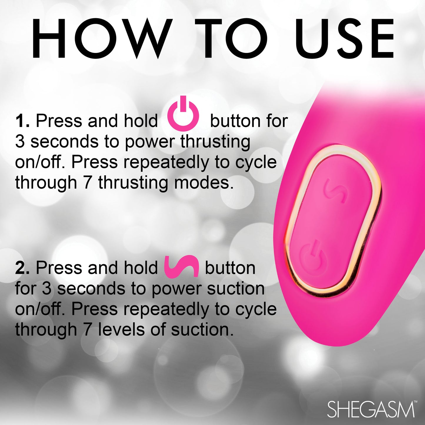 Pro-thrust Thrusting Suction Silicone Rabbit Vibrator