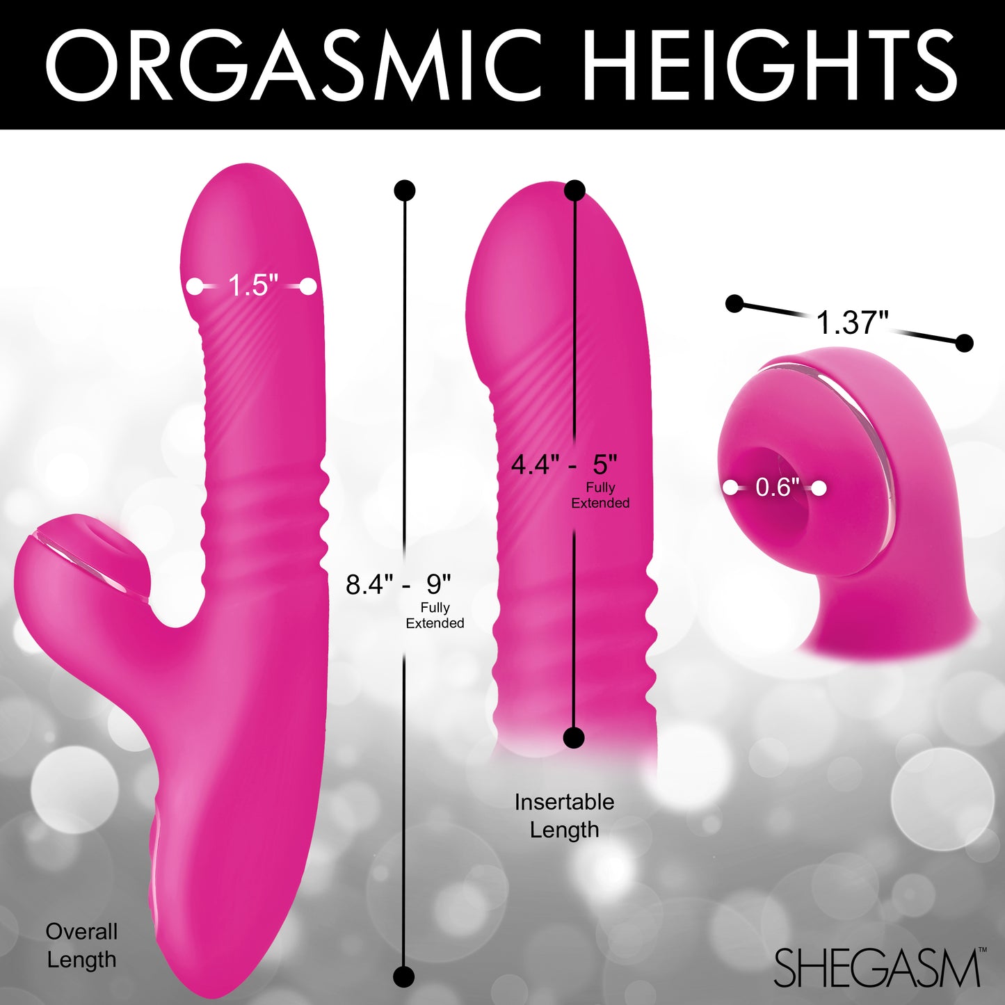 Pro-thrust Thrusting Suction Silicone Rabbit Vibrator