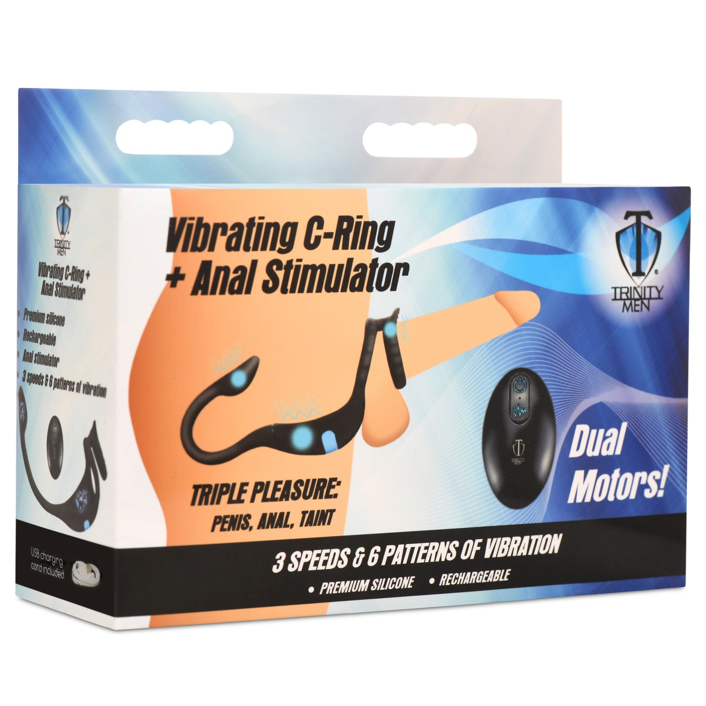 Vibrating Silicone Cock Ring And Anal Stimulator