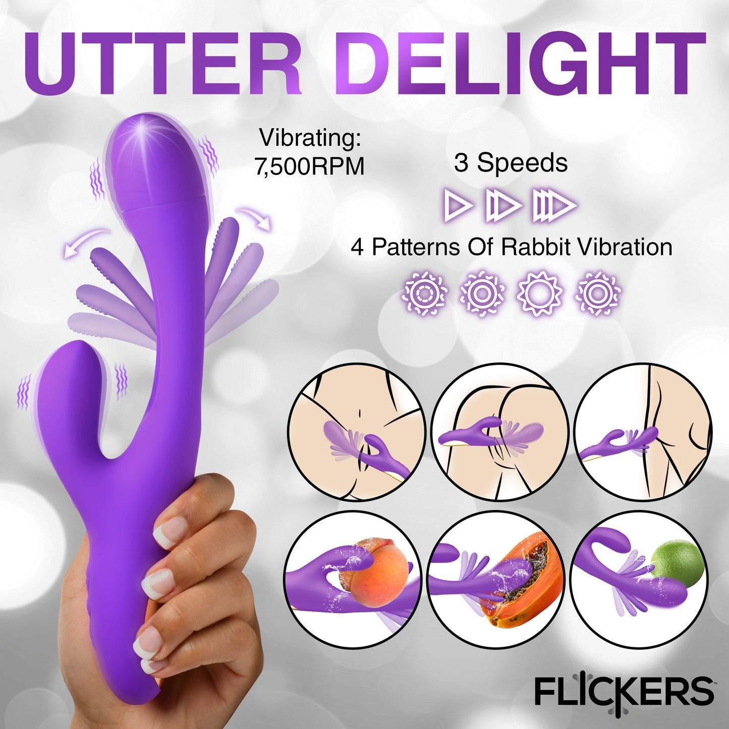 Tri Flick Silicone Flicking Rabbit Vibrator