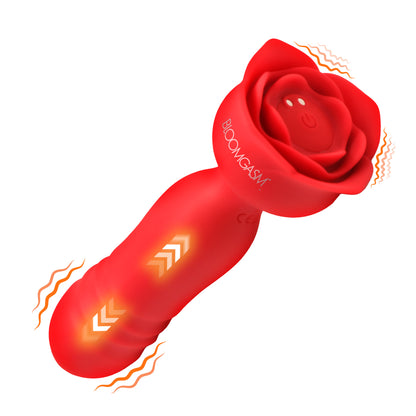 Rose Delight Silicone Thrusting Vibrator