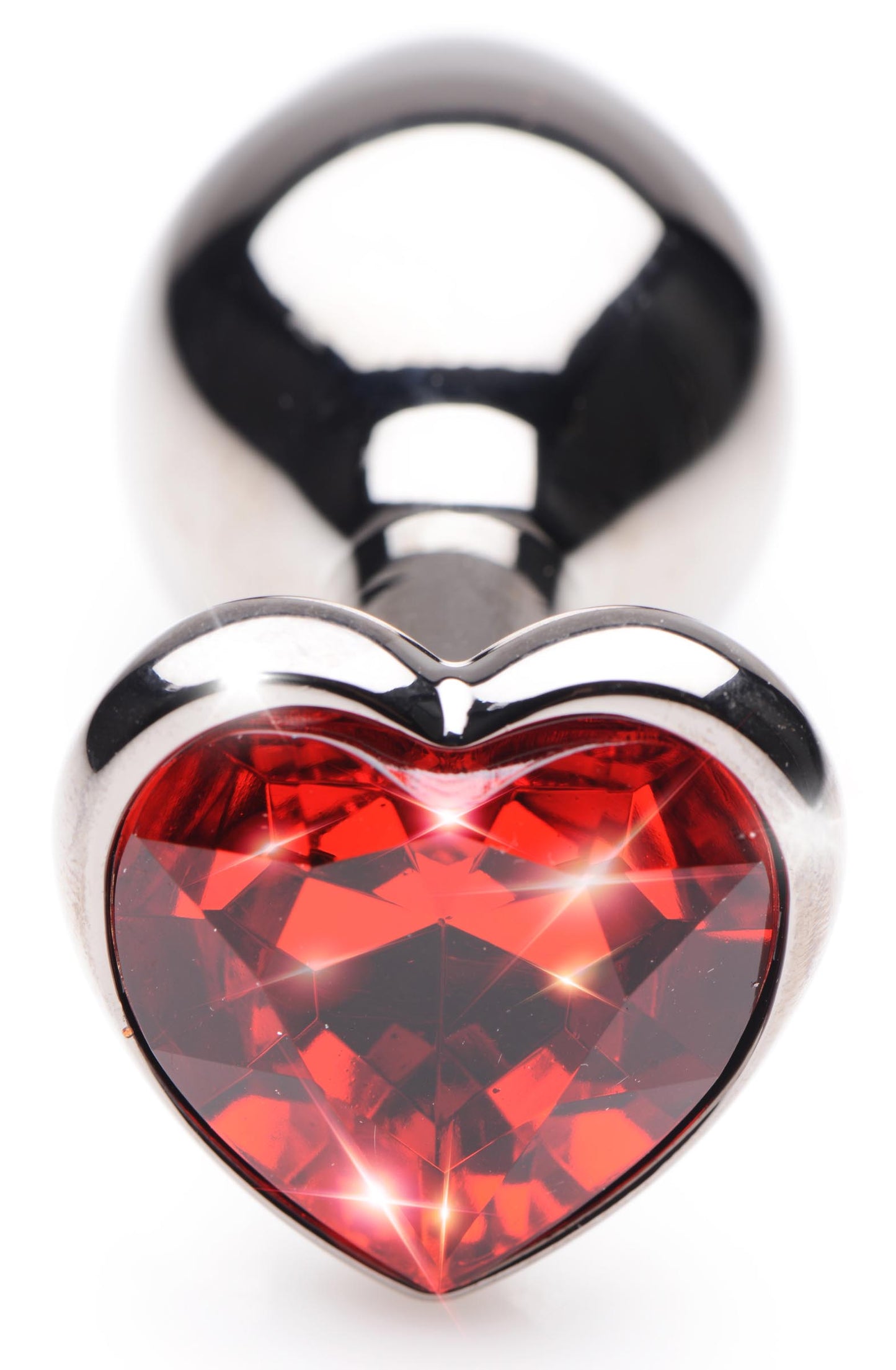 Ruby Red Heart Steel Butt Plug