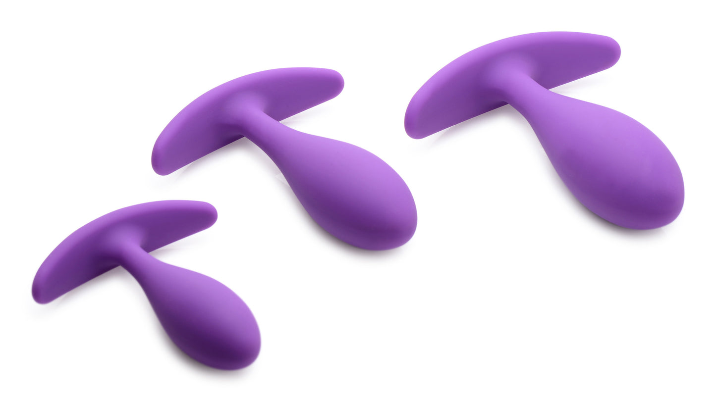 Rump Bumpers 3 Piece Silicone Anal Plug Set - Purple