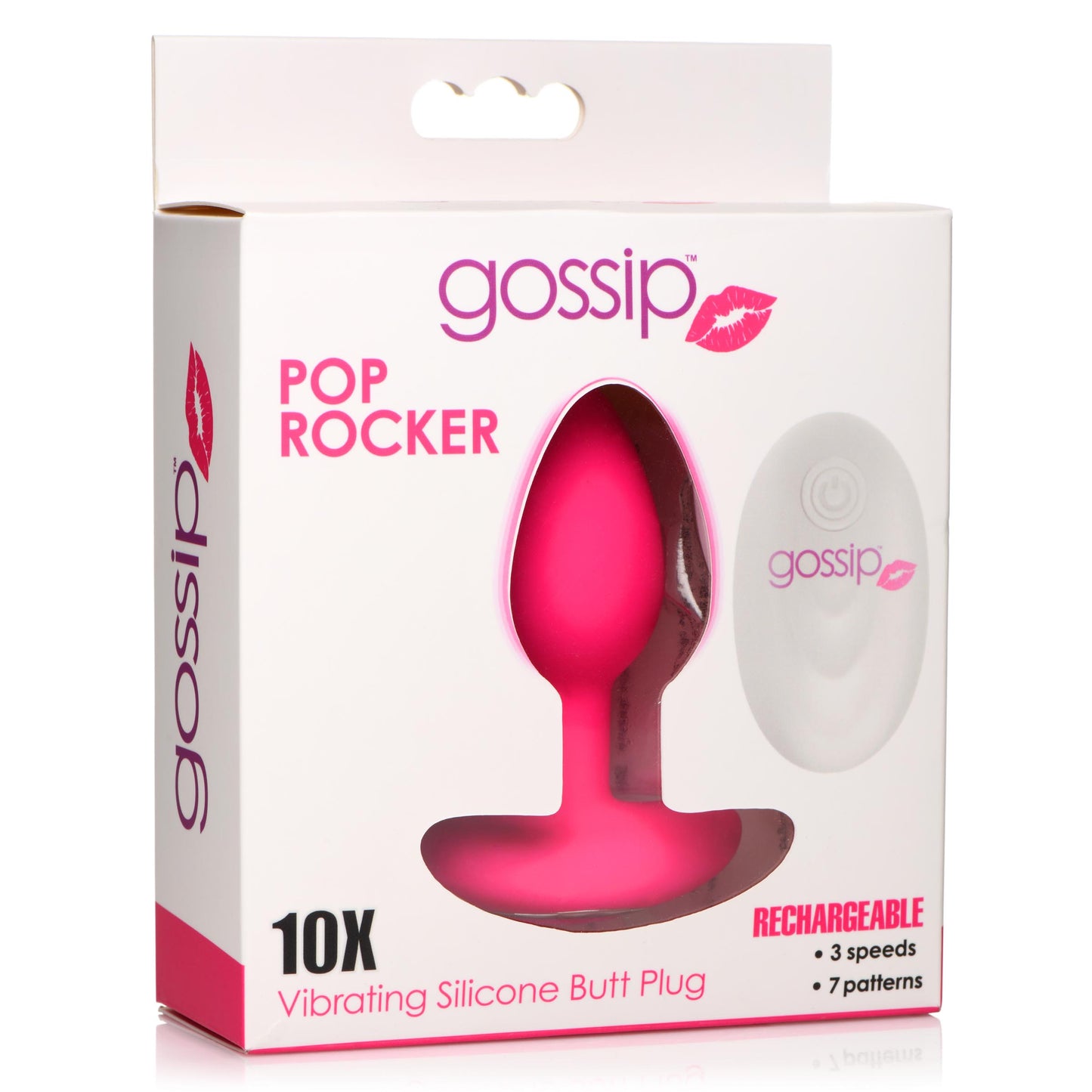 10x Pop Rocker Vibrating Silicone Plug With Remote -