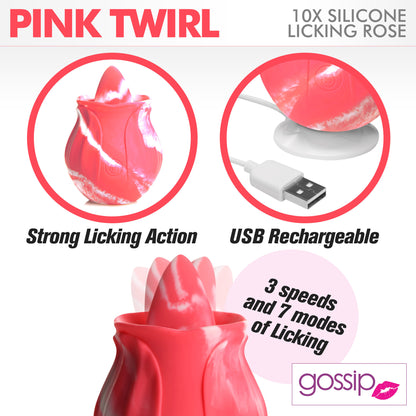 10x Twirl Silicone Licking Rose