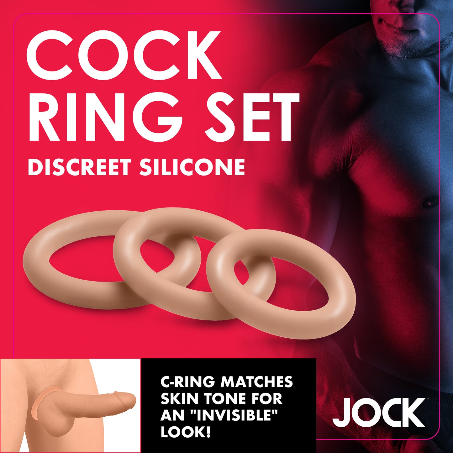 Discreet Silicone Cock Ring Set - Medium