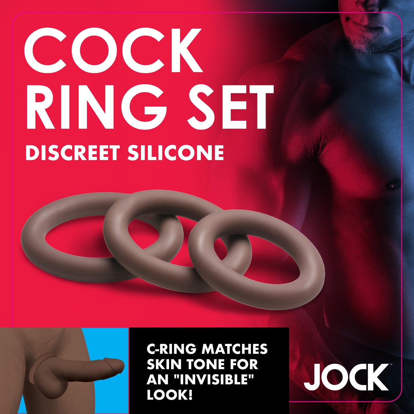 Discreet Silicone Cock Ring Set - Dark