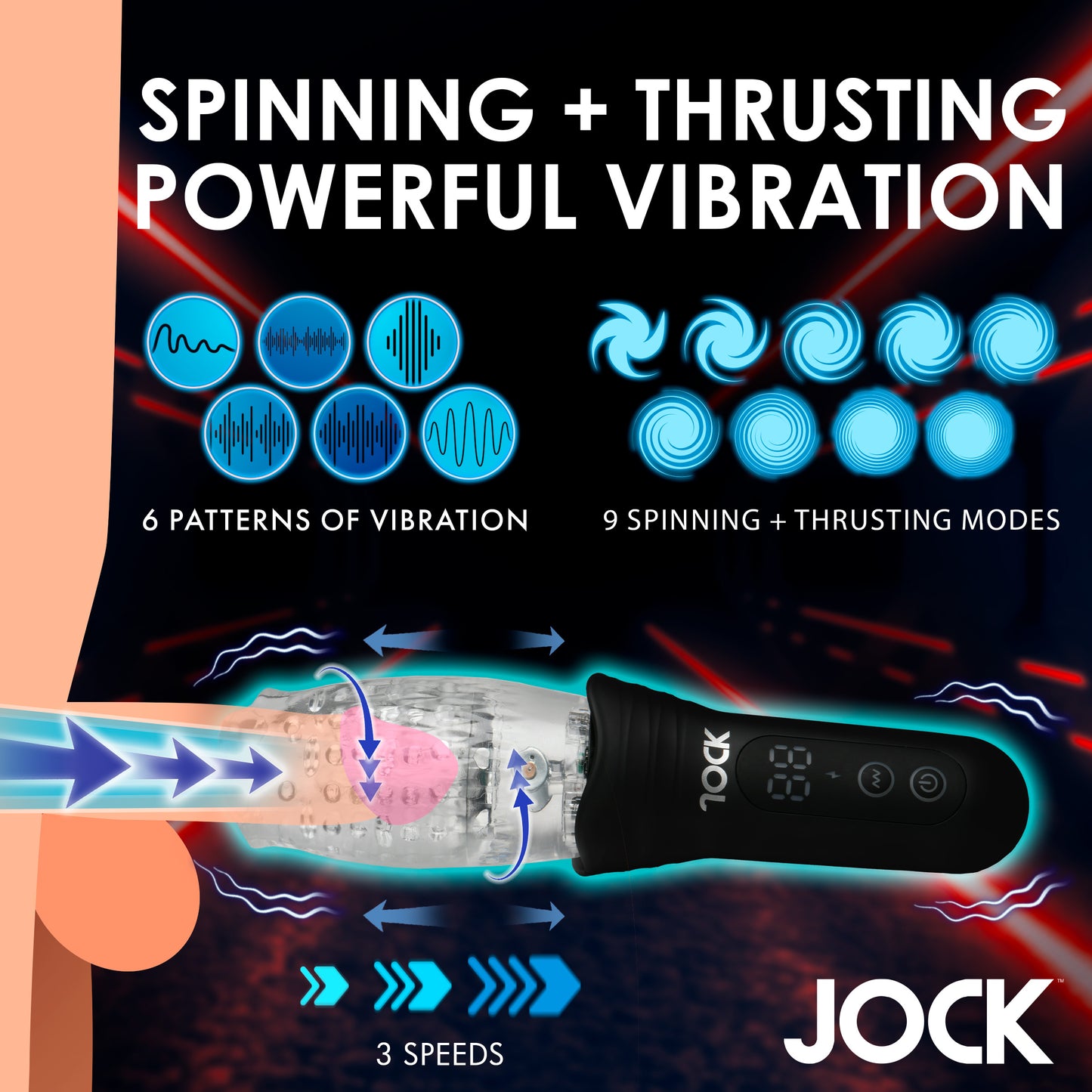 Spinning, Thrusting And Vibrating Masturbator