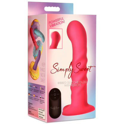 21x Vibrating Ribbed Silicone Dildo