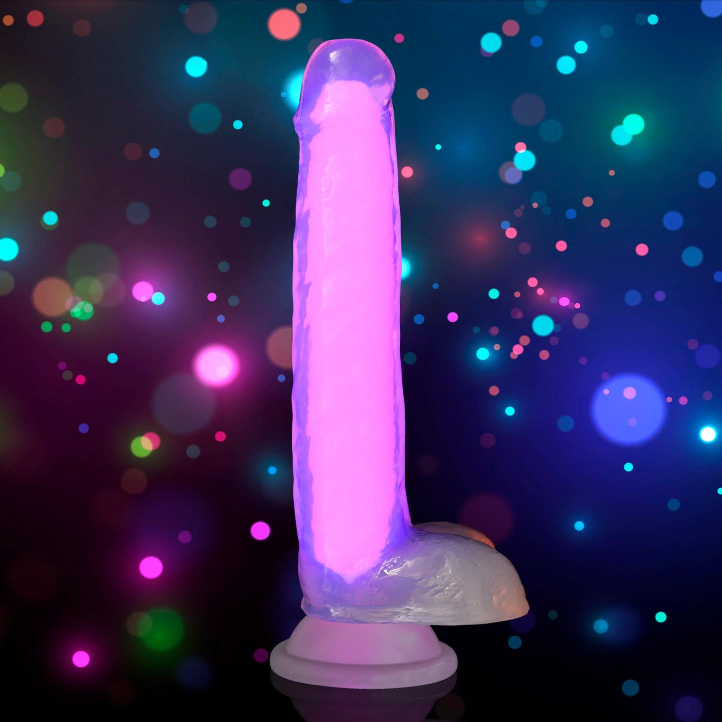 7 Inch Glow-in-the-dark Silicone Dildo With Balls