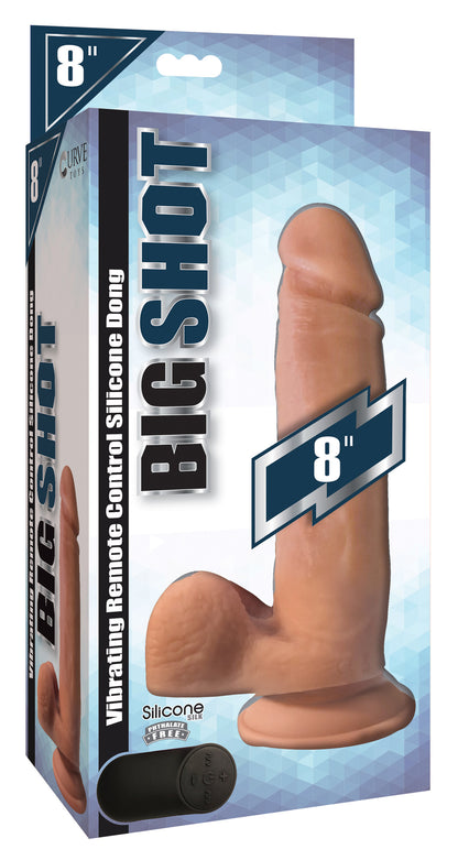 Big Shot Vibrating Remote Control Silicone Dildo With Balls