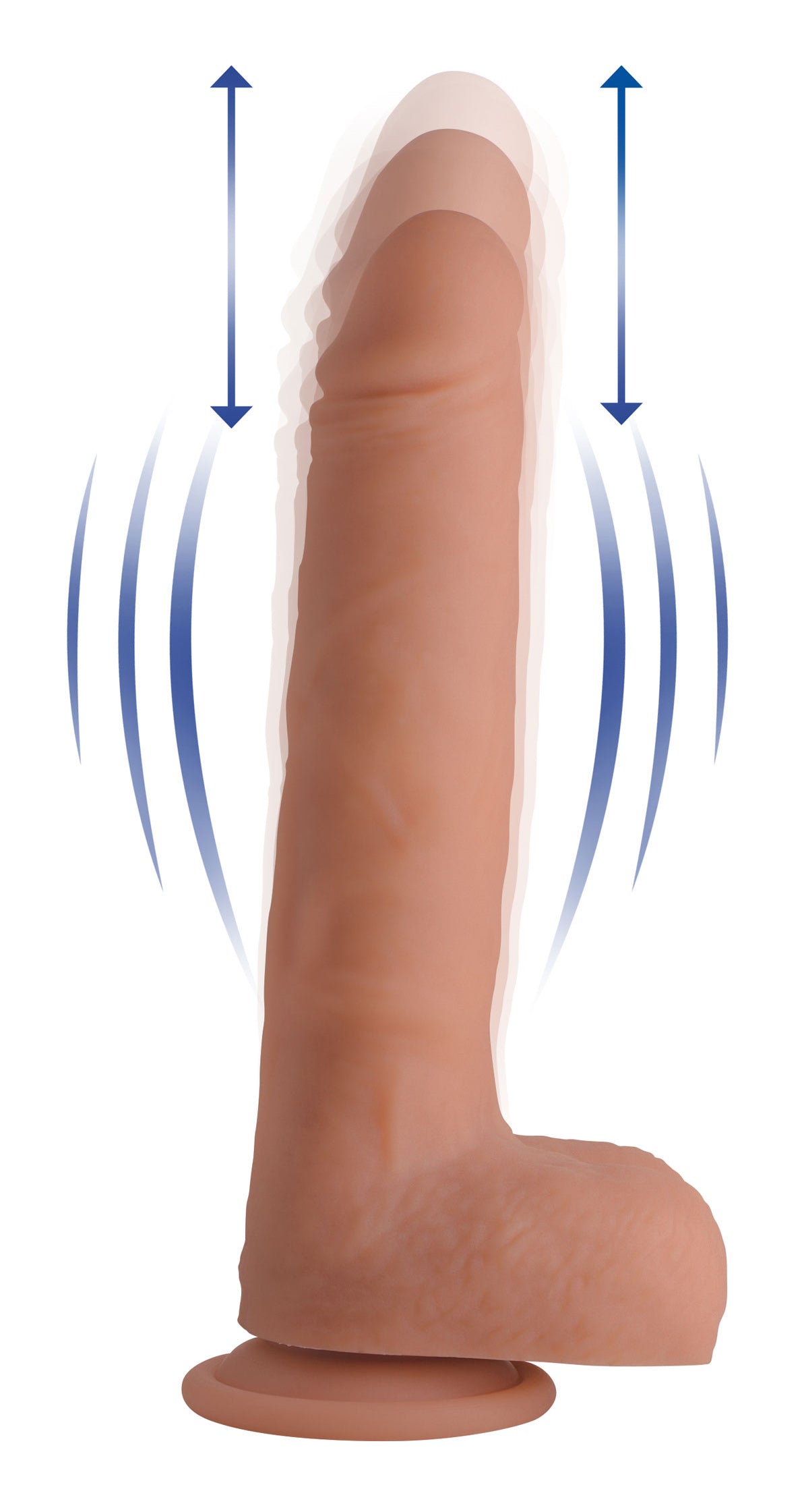 Vibrating & Thrusting Remote Control Silicone Dildo